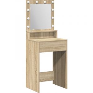 Coiffeuse avec éclairage led en chêne Sonoma, 50x41x135 cm Vidaxl