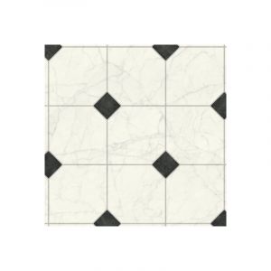 Sol Vinyle aspect carrelage marbre et cabochon - Rouleau de 2m x 6m