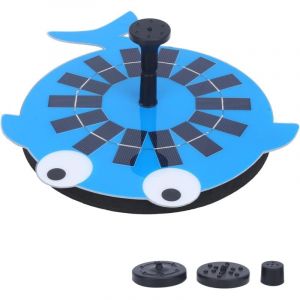 Fontaine solaire pour bain d'oiseaux, pompe de fontaine solaire &eacute;tanche IP68 facile &agrave; utiliser avec 6 buses diff&eacute;rentes pour petit &eacute;tang pour bain
