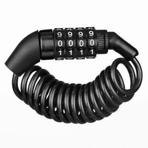 Antivol pour casque de moto et de v&eacute;lo - C&acirc;ble antivol 4 positions - Antivol r&eacute;tractable pour bagages, noir, 1 pi&egrave;ce