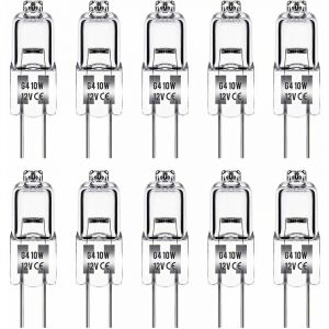 Jusch - Ampoule Halogene G4, Ampoule G4 12V 10W, blanc chaud 3000K, 150LM, Intensit&eacute; Variable, LampeHalogene G4, Lampe &agrave; Capsule Transparente, paquet