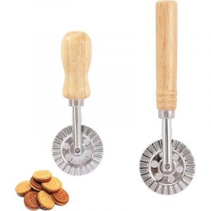 2 Pi&egrave;ces Roulette Roulette Pizza Patisserie Accessoire Ustensiles &agrave; P&acirc;tisserie Moule Pate en Croute Coupe Pate Patisserie Raviolis Avec Manche en