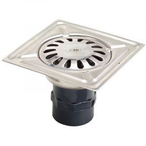 Wolfpack - Avaloir de sol acier inoxydable 150x150 mm. Raccord de 43 mm.