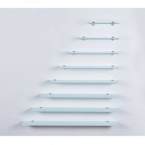 &Eacute;tag&egrave;re Murale en Verre Blanc Euro Tische - Bords Biseaut&eacute;s - Capacit&eacute; de Charge 8kg