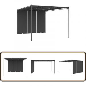 Vidaxl - Belv&eacute;d&egrave;re de jardin avec rideau lat&eacute;ral 4x3x2,25 m Anthracite - Abris De Jardin - Auvent De Jardin - Parasol De Jardin - Tente De Jardin