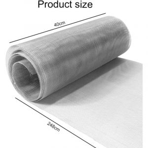 Grillage Fine Maille 40 x 248 cm, Grillage Anti Rongeur Grille M&eacute;tallique Fine Grille INOX, Filet Anti Insecte Filet Anti Moustique Grillage