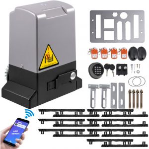 Mophorn - Ouvre-portail coulissant, 1800 kg 7 m, automatique avec 4 t&eacute;l&eacute;commandes et contr&ocirc;le par application, moteur de portail coulissant