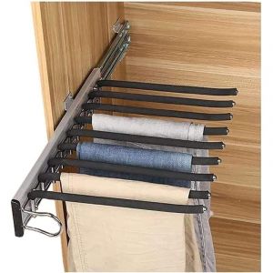 Cintres Porte Pantalon Coulissant Acier Inoxydable 9 Tiges Extensible Antid&eacute;rapant Cintres Porte Pantalon Dressing,pour Pantalons, V&ecirc;tements,