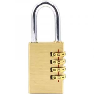 SHINING HOUSE Cadenas Code 4 Chiffres, Cadenas a Combinaison Matériel En Laiton, Cadenas Exterieur Etanche Cadenas Valise Cadenas Casier pour Vélos,