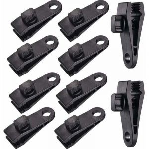 10 Sets Clip de B&acirc;che Tente Pince B&acirc;che Auvents Clip , Pince &agrave; B&acirc;che, Pince pour Tente, pour Tente Voiture, B&acirc;che, Auvents, Camping，le noir,