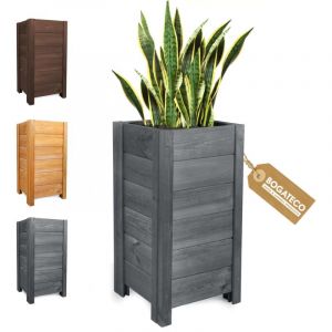 Jardini&egrave;re Haute Bois Bogateco 39x39x79 cm G&eacute;otextile Anthracite