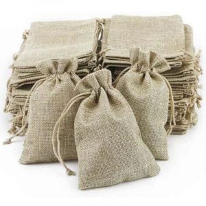 100 PCS Sac Jute, Petite Pochette Tissu , Pochette Lin 100 PCS , Sac De Toile De Jute Pochon Dragees Sachet Lavande Mariage Petit Sachet Cadeau