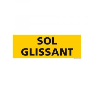Signaletique.biz France - panneau de signalisation - danger sol glissant (C1288) - Aluminium 2 mm - 350 x 125 mm