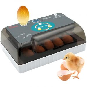 Couveuse Oeuf Automatique, 12 Couveuses Avec Contr&ocirc;Le Intelligent et Pr&eacute;Cis de la Temp&eacute;Rature et de L'Humidit&eacute;, &eacute;Clairage Led Efficace, Adapt&eacute; Aux