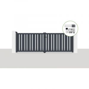 Casanoov - Pack portail battant &eacute;lectrique veymont 350x120cm Gris + Motorisation hicker B200