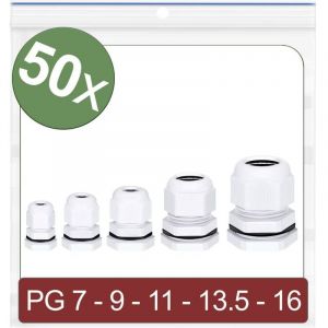 Quadrios - 24CA414 Presse-étoupe PG7, PG9, PG11, PG13.5, PG16 Polyamide blanc 50 pc(s)