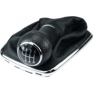 A253-6 Soufflet Levier de Vitesse Pommeau de Vitesse 12mm compatible avec VW Golf 4 IV Boite 6 avec Cadre Plug & Play Pi&egrave;ce de rechange pour 1J071113