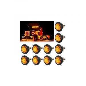Shining House - Feux Latéraux pour auto, 10pcs 3/4' Rond Feux De Dégagement, 12V/24V Feux Indicateurs De Position, Feux Latéraux Eclairage pour