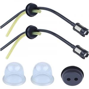 Lot de 5 filtres &agrave; essence pour d&eacute;broussailleuse, tuyau d'essence, carburateur, coupe-bordures, flexible d'essence, universels avec coupe-bordures et