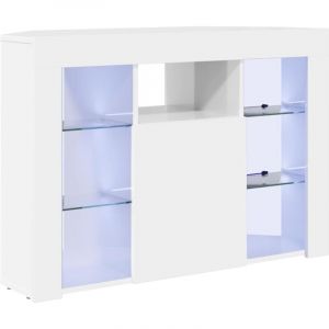 Meuble TV LED d'Angle Blanc brillant 104 x 40 x 68 cm vidaXL