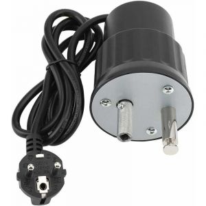 Moteur Tourne Broche de Barbecue Moteur Eléctrique Camping en Aluminium Kit Rtissoire Barbecue Charge Nominale 0-24kg(EU Plug)