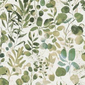 Profhome - Papier peint nature 396971 papier peint intissé gaufré à chaud légèrement texturé au style aquarelle mat vert bleu blanc 5,33 m2