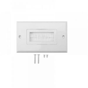 Passe Cable Mural &agrave; Brosse, Anti-poussi&egrave;re Mur Panneau C&acirc;ble Pass Through Insert pour Fils Simple Gang C&acirc;ble Accessoire Socket Mur Prise Plug Port