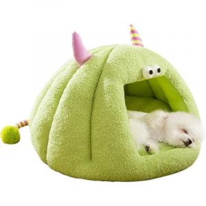 Lit pour Chat, Grotte Chaude pour Chats Et Chiens, Lit Doux en Peluche pour Chien, Igloo pour Chiens, Tente pour Chat De Dessin Anim&eacute; Mignon, Lit