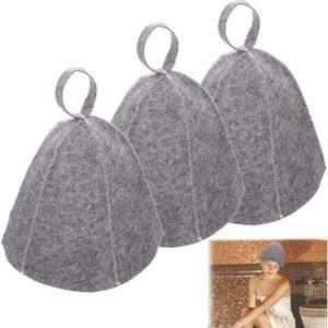 3pcs Chapeau De Sauna-Gris Sauna en Feutre Pour Femmes Et Hommes Bonnet De Sauna en Feutre Sauna Chapeaux Bonnet De Sauna Chapeau Accessoires