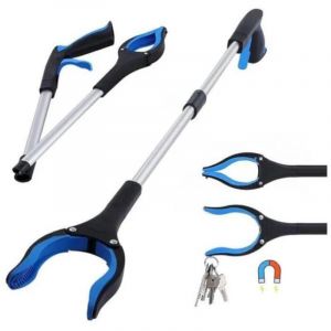 Pince Ramasse Objet, Pince Telescopique avec Crochet Magn&eacute;tique, Pliable Rotative 360&deg;Pince Ramasse Dechets, Pince ramasser, 82cm