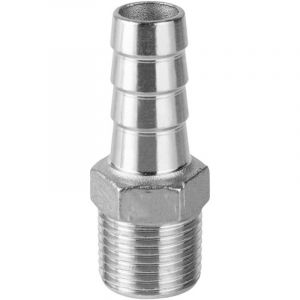 Dpzo - Raccord de Queue de Tuyau Cannel&eacute; 12 mm en Acier Inoxydable 304, Adaptateur pour Tuyau d'Arrosage