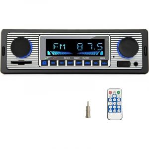 Autoradio Bluetooth 5.0 Poste Radio Voiture Bluetooth, autoradio 1 din Mains Libres pour 9-12V Auto Radio FM, Supporte 2 USB/AUX/SD/TF/MP3 1 DIN