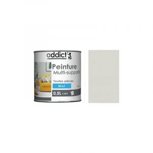 Addict - Peinture acrylique multi supports, cendre mat , 0,5 litre.