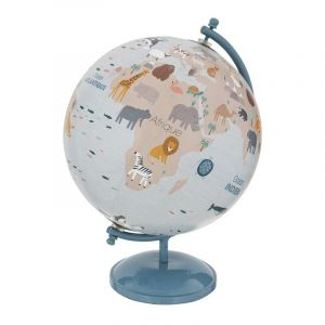 Globe Terrestre Enfant Animaux 28cm Bleu