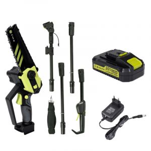 Tron&ccedil;onneuse t&eacute;lescopique sans fil &agrave; longue port&eacute;e s&eacute;cateur d'arbre coupe-branche tron&ccedil;onneuse longue port&eacute;e s&eacute;cateur scie &agrave; poteau extensible +