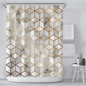Ahlsen - Rideau de Douche Anti Moisissure en Tissu Polyester, Original Rideau de Bain Impermeable Lavable en Machine, avec 12 Crochets pour Salle de
