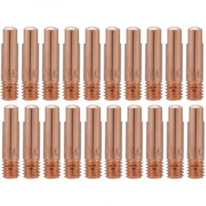 20Pcs Soudure Pointe de Tube Contact en Cuivre pour Consommables de Torche de Soudage 15AK MIG(1.0)