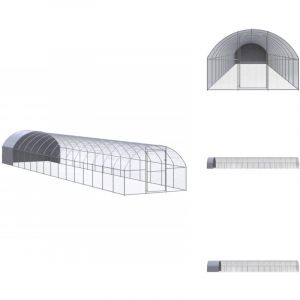 Poulailler d'ext&eacute;rieur 3x16x2 m Acier galvanis&eacute; - Poulailler Ext&eacute;rieur - Poulailler M&eacute;tal - Abri Pour Oiseaux - Coop Pour Poules - Espace Pour