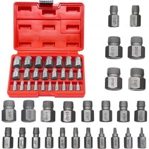 Jalleria - 25 Pi&egrave;ces Extracteur de Vis Casse Endommag&eacute;es, Extracteur de Boulon Goujon, Tourne a Gauche Extracteur pour Toutes Vos R&eacute;parations
