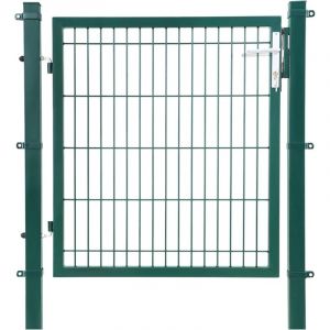 SONGMICS Portillon en Acier Galvanis&eacute;, Portail de Cl&ocirc;ture, Porte de Jardin, avec Serrure, Poign&eacute;e et Cl&eacute; de Qualit&eacute;, 106 x 90 cm (L x H), Vert GGD250L