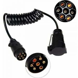 YMYNY C&acirc;bles d'extension pour remorques 2M C&acirc;blage Prise Caravane Rallonge spirale c&acirc;ble pour v&eacute;hicules