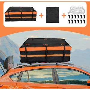 800D Coffre de Toit Voiture &Eacute;tanche 566L avec 6 Sangles, Sac de Toit avec Tapis Antid&eacute;rapant Sac de Rangement pour Tous Les V&eacute;hicules avec/sans