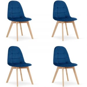 Chaise BORA - velours bleu marine x 4