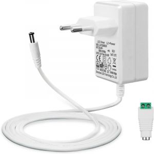 12V 2A Alimentation pour Rubans &agrave; LED, Transformateur AC 200 240V &agrave; DC 12V Pilote Adaptateur De convertisseur 24W Driver avec C&acirc;ble de 5ft/1,5m,