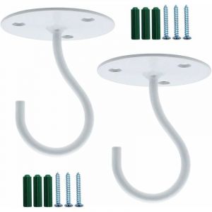 2 Pi&egrave;ces Crochet Muraux de Plafond en M&eacute;tal Crochet de Lustre Robuste Plaque de Crochet &agrave; Toute &eacute;preuve avec Vis de Montage Crochet Fixation pour