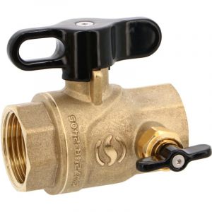 Vanne &agrave; sph&egrave;re Serena PN40 acs Manette Papillon noire Femelle/Femelle &agrave; purge 1' (26/34) passage int&eacute;gral Sferaco