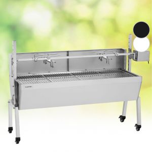 OneConcept Tourne Broche Electrique 2 en 1, Mechoui, Rotisserie et Gril de Barbecue, Broche Cochon de Lait, Tourne Broche Barbecue avec Vitre,