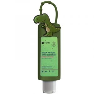 HISKIN Nettoyant mains antibact&eacute;rien + gel hydroalcoolique biocide parfum mangue - dinosaure (flacon de 75 ml + &eacute;tui)