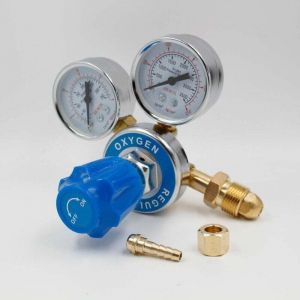 D&eacute;tendeur de pression en laiton de taille moyenne D&eacute;tendeur de pression d'oxyg&egrave;ne en laiton filetage G5/8 0-2.5/0-25(MPa) - ZVD