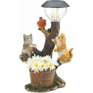 Figurine solaire animaux de jardin, lampe dolar, ext&eacute;rieur, &eacute;cureuil, statues de jardin en r&eacute;sine pour escalade de jardin, patio, jardinage,